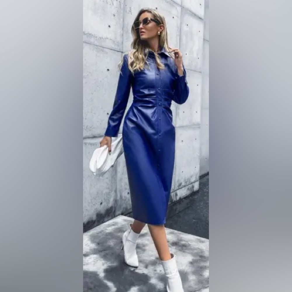Zara faux leather dress